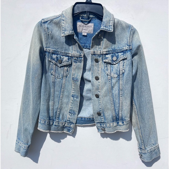 ALL SAINTS Hay denim Jacket XS extra small jean - Picture 3 of 9